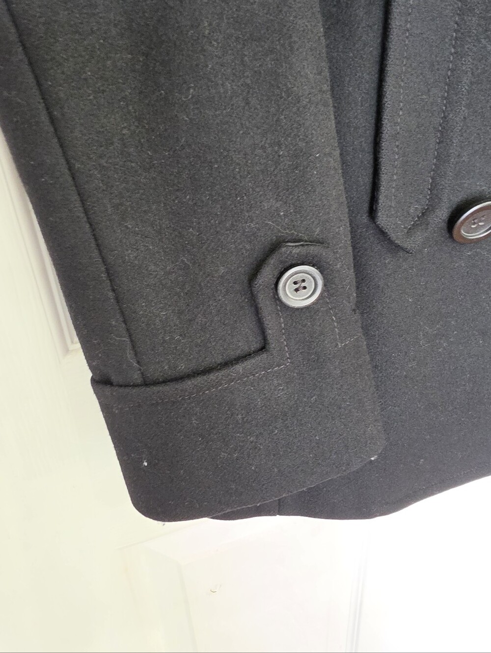 J.Crew Women's Black Wool Blend Double Breasted Peacoat Jacket Size 4 Structured - Picture 6 of 14